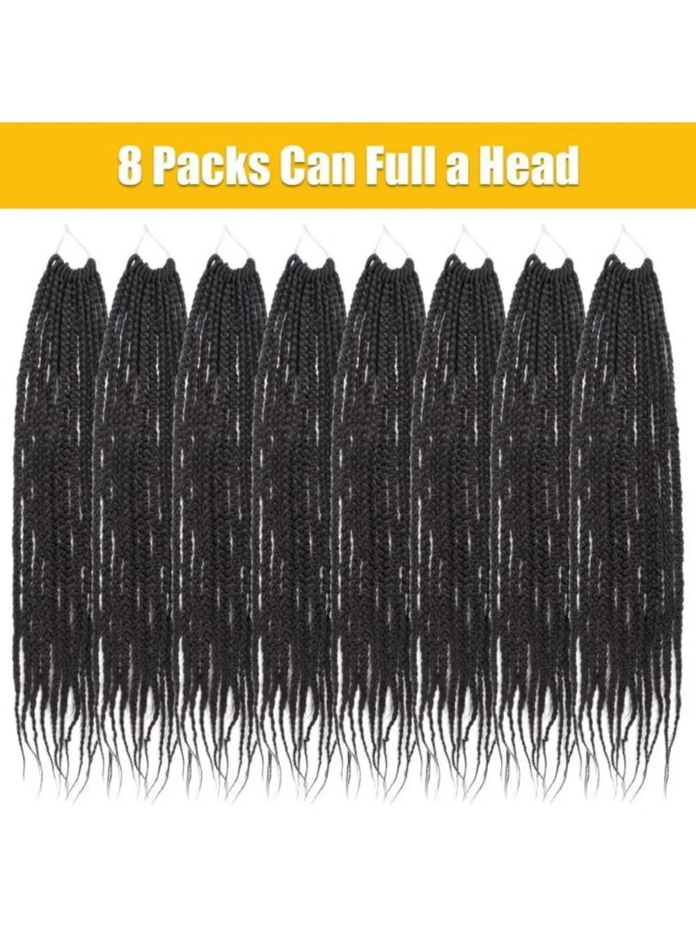 18 Inch Crochet Box Braids for Black Women - 8 Packs, Soft & Natural Look, Dark